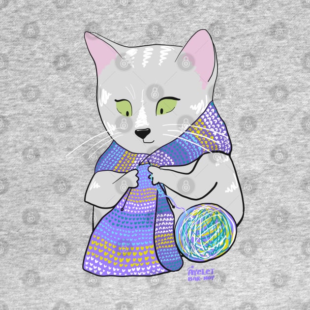 Knitting Cat by Ayeletbarnoy